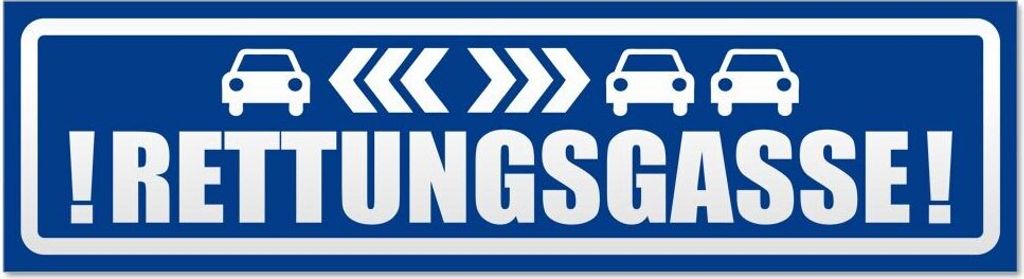 Kiwistar Rettungsgasse mit Autos invertiert Magnetschild Schild magnetisch - 20cm Verkehrsblau - Magnetfolie für Auto PKW Kfz