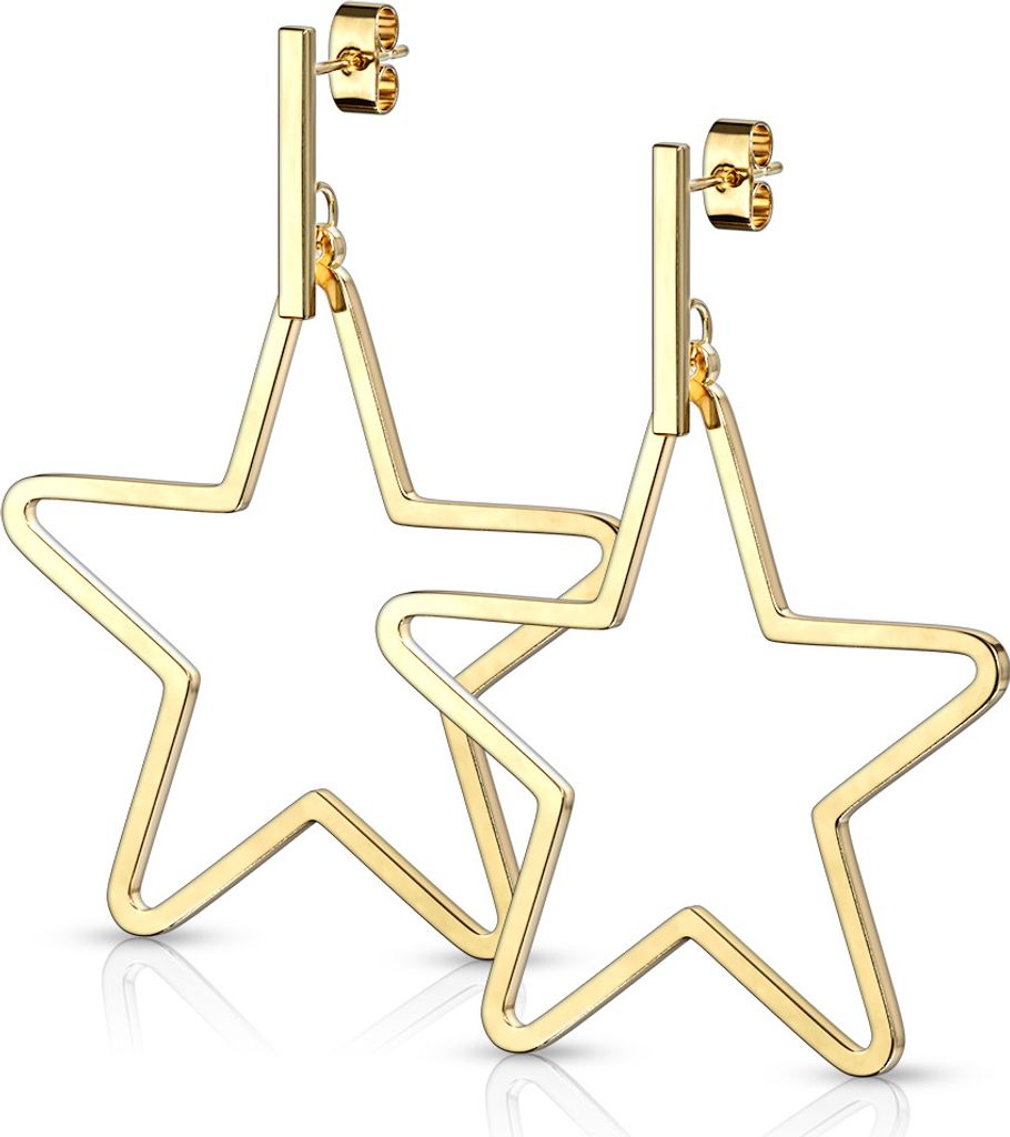 viva-adorno Edelstahl Damen Ohrringe Ohrstecker Stern Sterne Gold Weihnachten Winter W18a