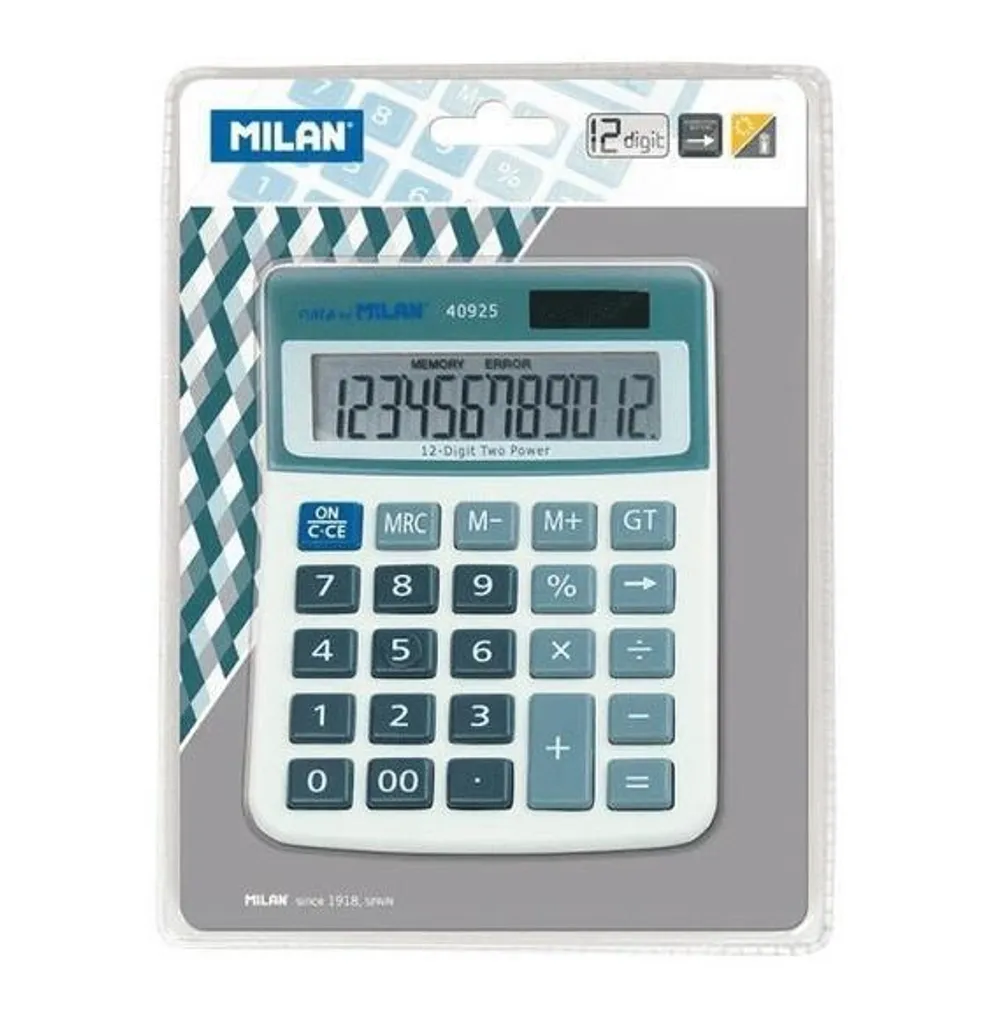 Calcolatrice Milano Pocket 12 Cifre Blu per Ufficio e Business
