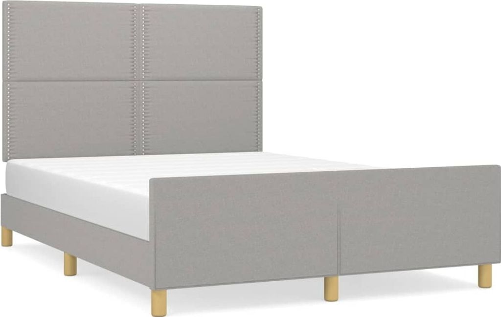 "2026 MODERNE"Bettgestell/Doppelbett ️Hochwertiges - Polsterbett Erwachsene/r /Kind - ohne Matratze - Hellgrau 140x200cm Stoff - Klassische Bette...