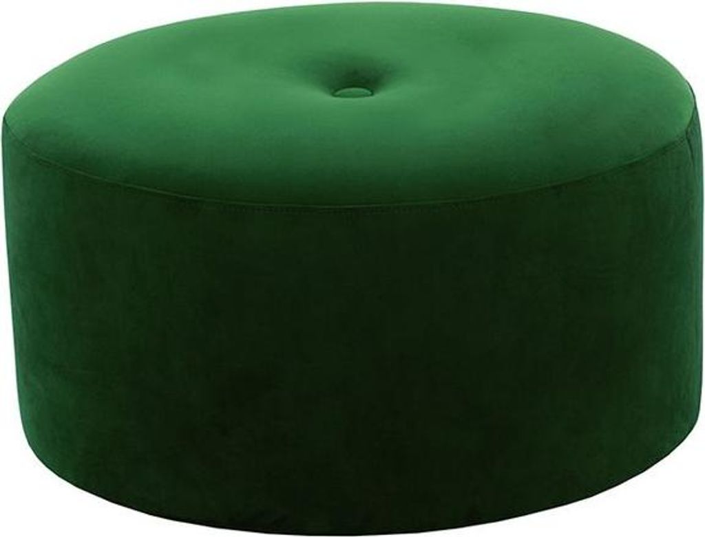 Mittelgroßer runder Polsterhocker mit einem Knopf Flair-Velluto 10