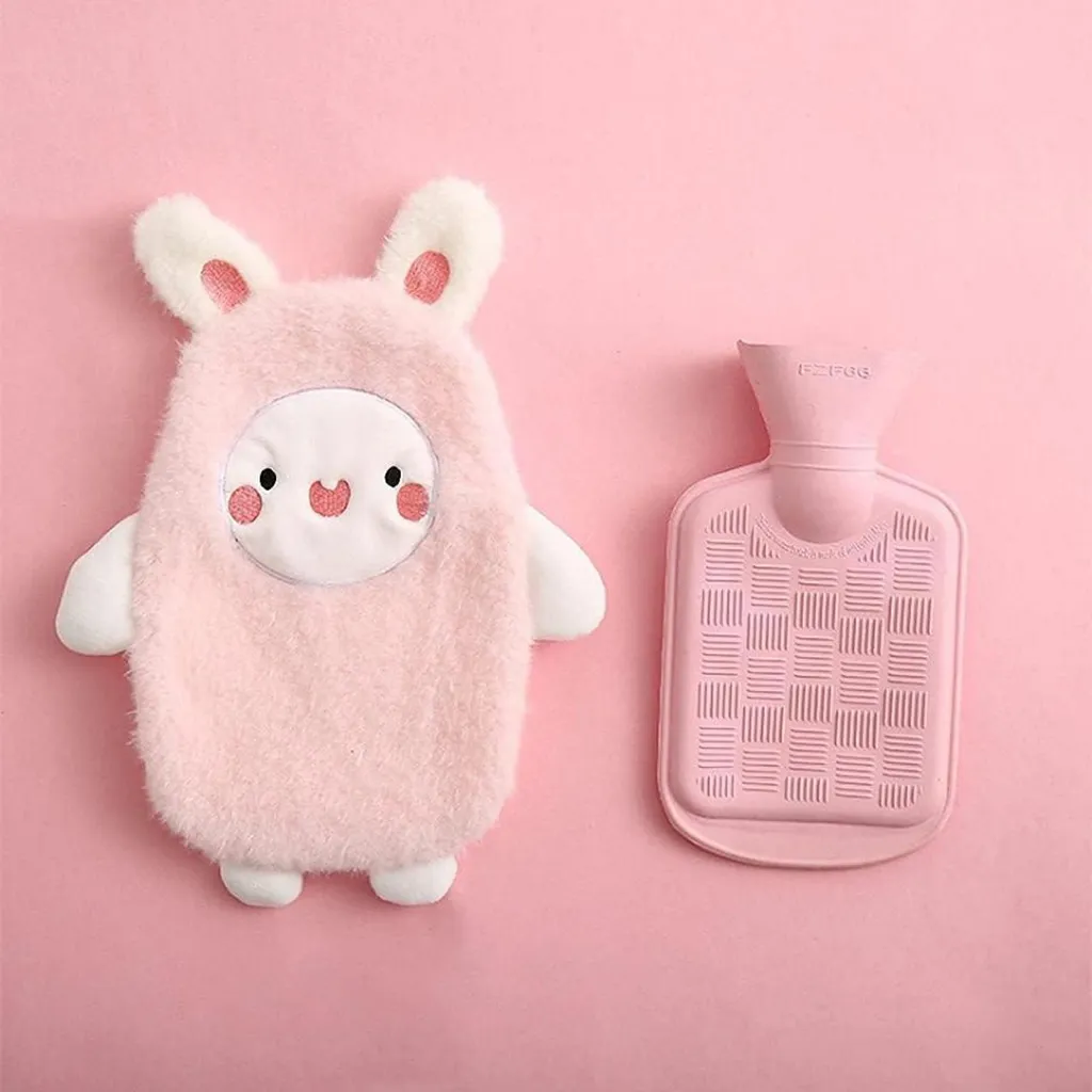 Mini Borsa Acqua Calda Bambini 0.5L | Coniglio Rosa Soft Cover