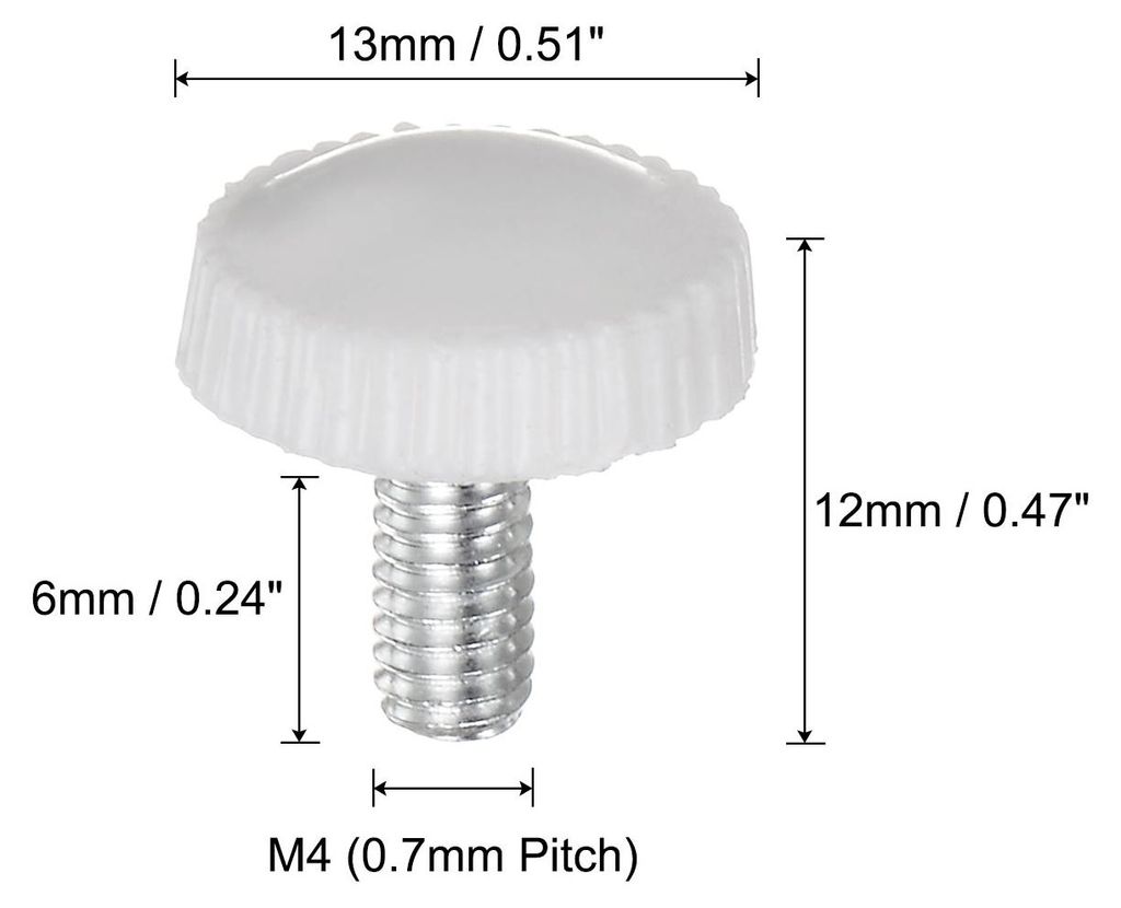20 Stš¹ck R?ndelschraube M4 x 6mm Flš¹gelschrauben mit Gewinde, Rundkopf Klemmschrauben Befestigungsschraube Klemmkn?pfe Drehknopf fš¹r M?bel...