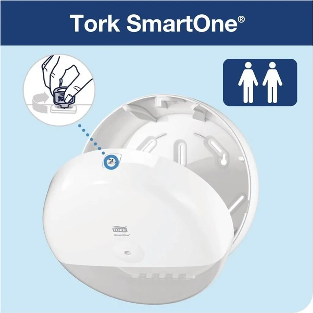 Tork 681000 SmartOne Mini Distributeur Papier Toilette Rouleau Blanc - 3