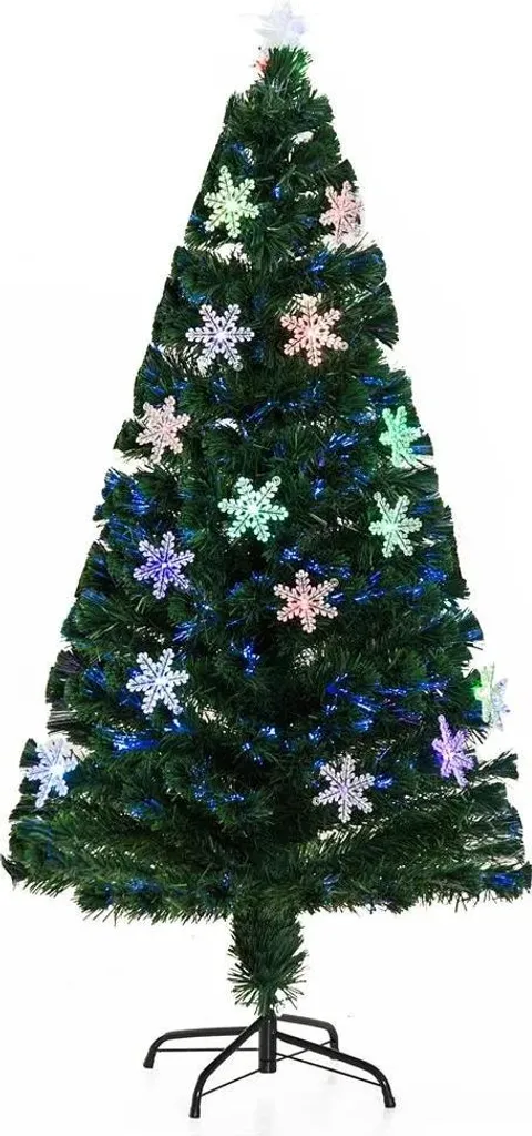 Sapin de Noël illuminé 150 cm décoré avec lumières LED et boules or