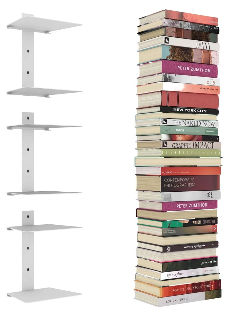 Étagères flottantes pour petits espaces, solution rangement livres blancs