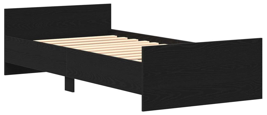 vidaXL Bettgestell mit Kopfteil Schwarze Eiche 80 x 200 cm