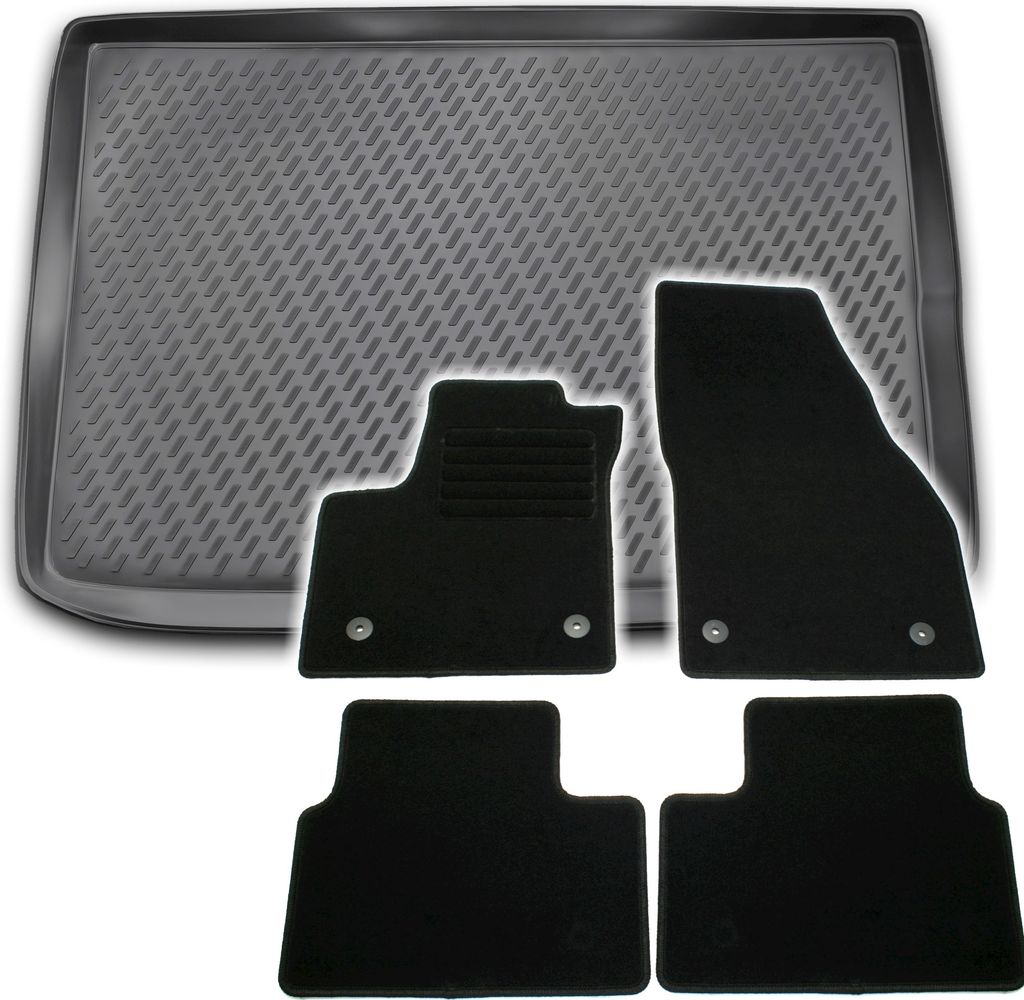 Gummi-Kofferraumwanne + Fußmatten Set für Opel Meriva B, Bj. 6/2010-