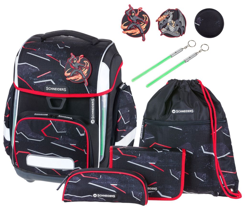 SCHNEIDERS Schulranzenset Ergolite Dragon Hero schwarz 9 Teile