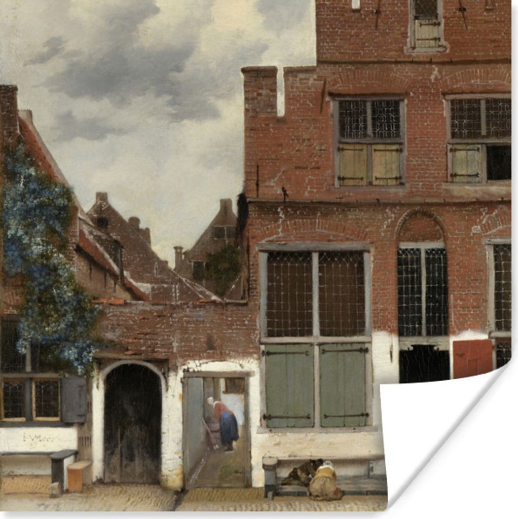 MuchoWow Poster Die kleine Straße - Johannes Vermeer 30x30 cm - Wandposter - Printing