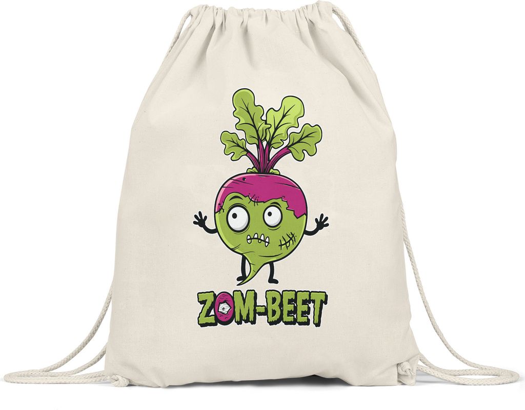 Zom-Beet Rübenmotiv Turnbeutel Geschenkidee Gemüse Halloween Zombie