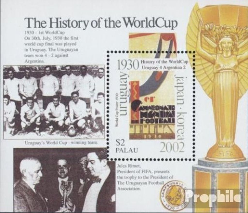 Briefmarken Palau-Inseln 2001 Mi Block142 (kompl.Ausg.) postfrisch Fußball