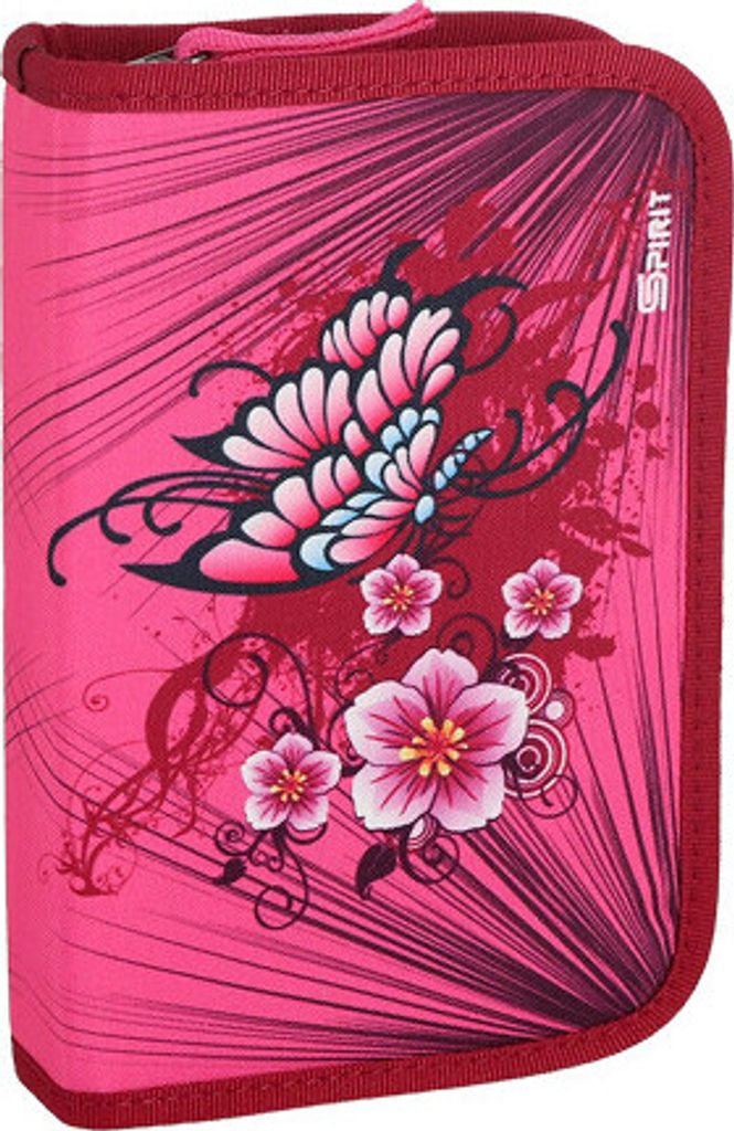 TTS Schüler-Etui Schmetterling 28 teilig 1-Zipper