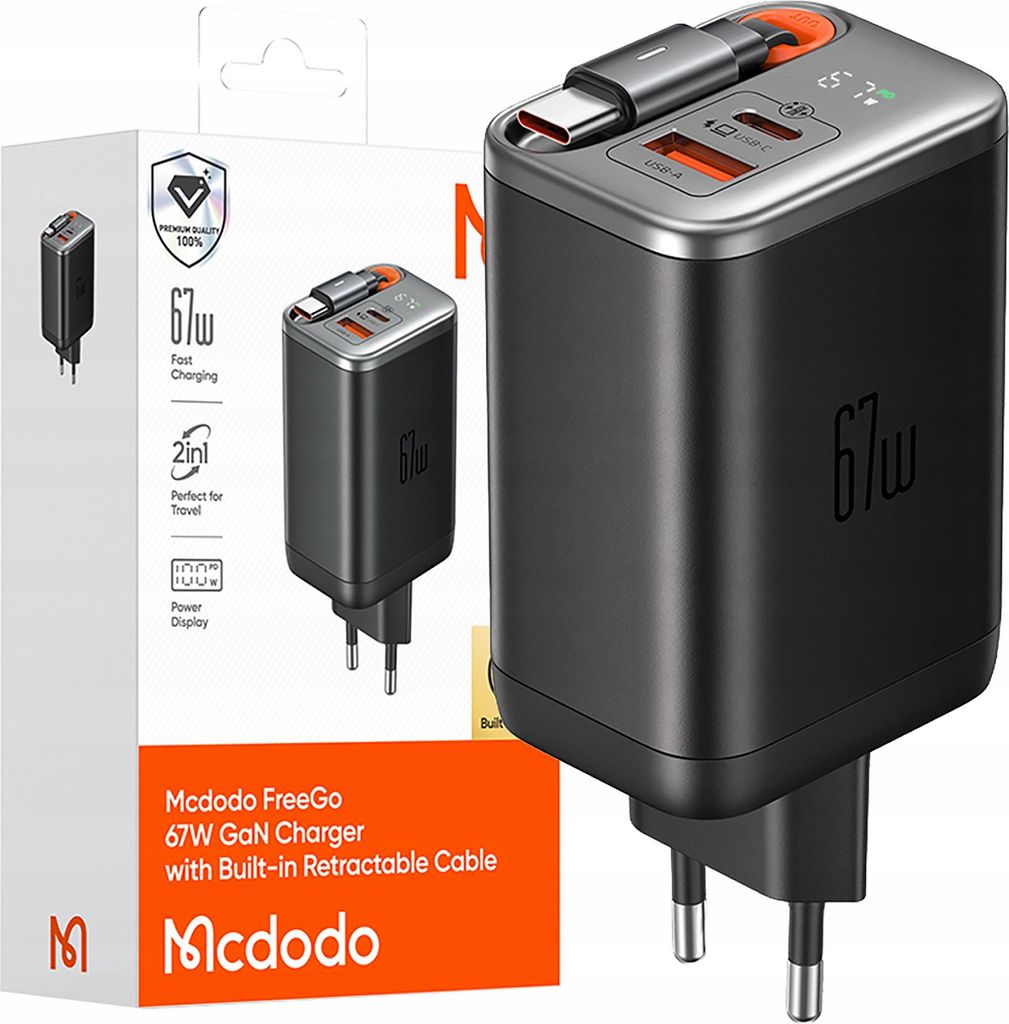 Mcdodo Fast Charger Power Pack 3X Usb-C Pd Usb Gan 67W Cavo Immagine del prodotto 