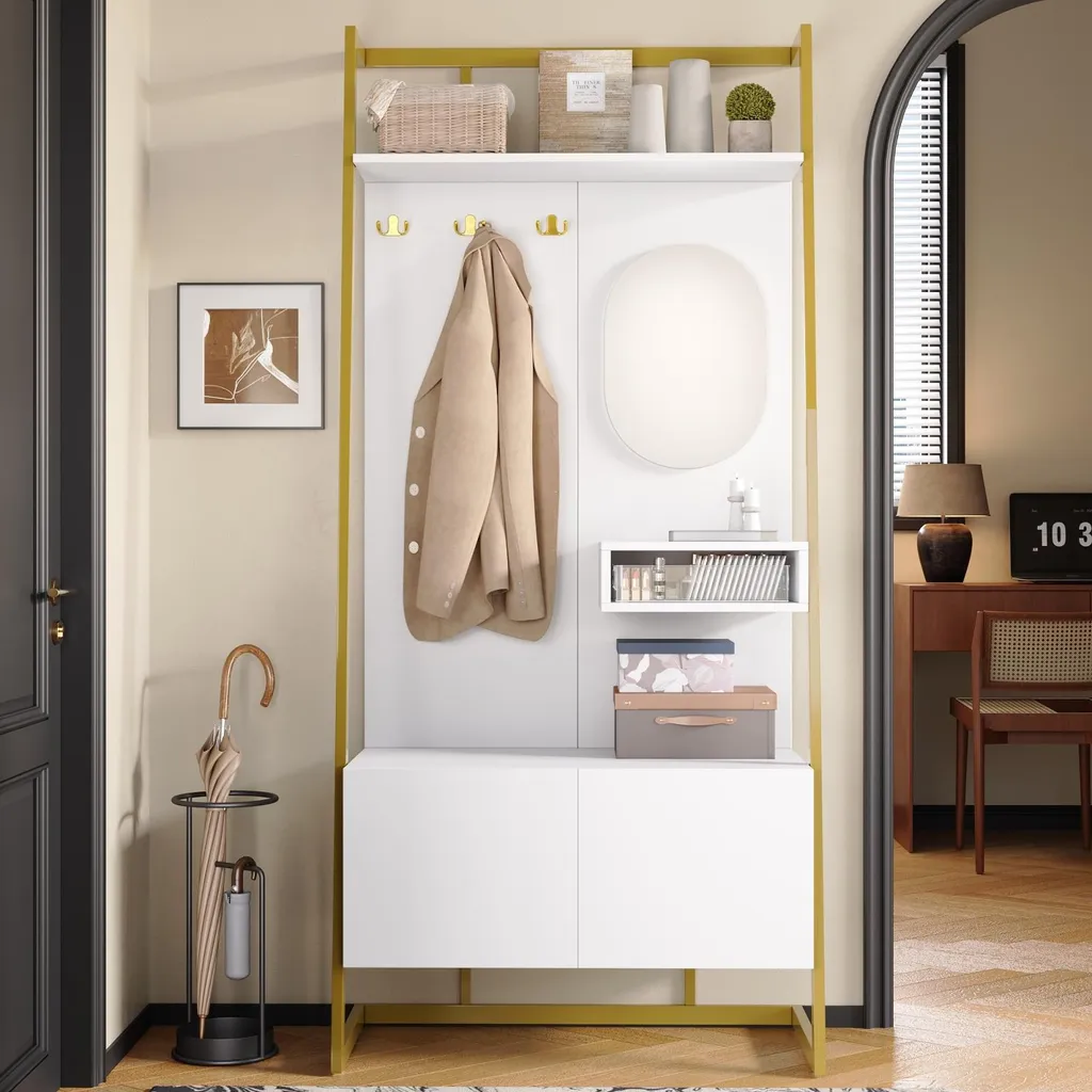 Meuble d'Entrée Gain de Place - Fini le Désordre avec ce Vestiaire Complet