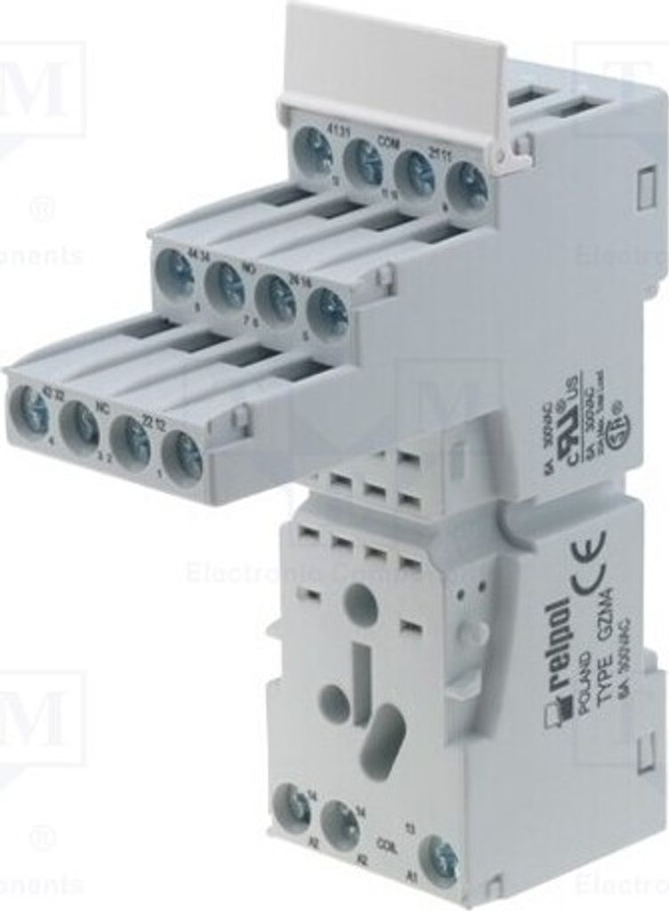 1x Sockel 300VAC Serie: R4,R4N GZM4 Elektromagnetische Relais - Zubehör 6A PIN: 14