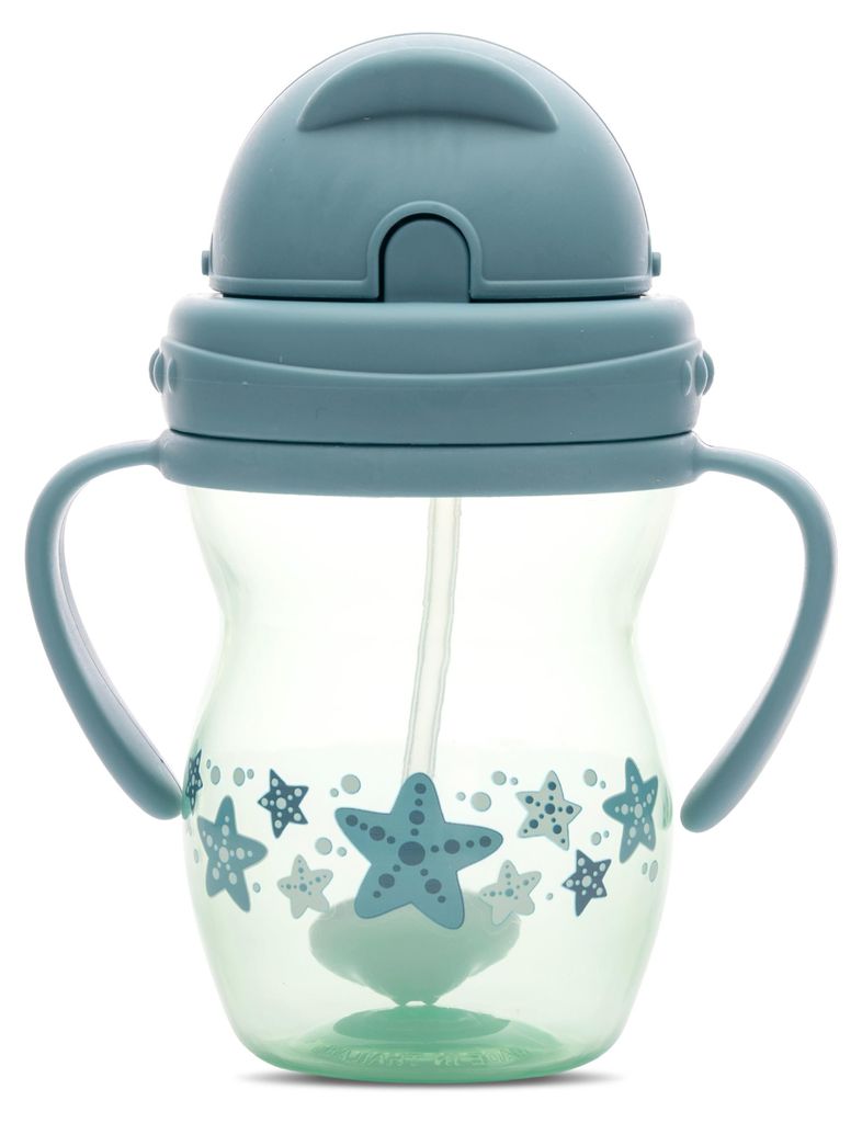 Lorelli Handle Cup With Straw 275 ml Kinder Trinkbecher mit Strohhalm Griffen auslaufsicher BPA frei ab 12+ Monaten Reisebecher