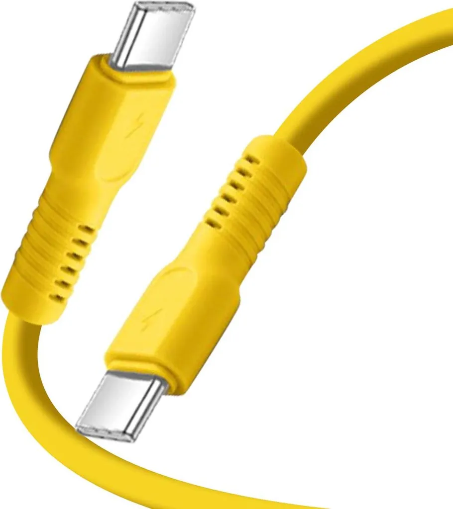 Forever, cavo USB-C 3A Sync 60W 1,8 m Cavo di ricarica rapida flessibile e resistente, giallo