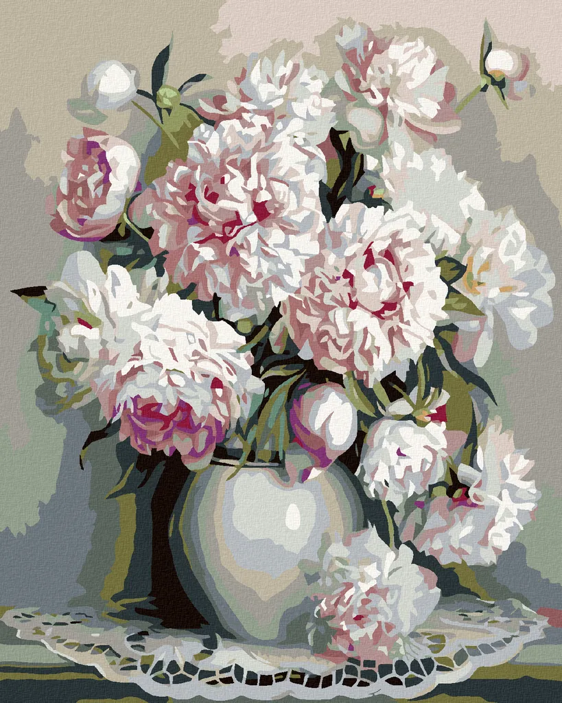 Zuty Pittura con Diamanti Pivoňky 40x50 cm - Kit Diamond Art Completo