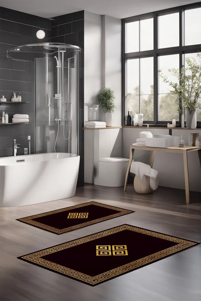 Arredo Bagno: Set 2 Tappeti Mijolnir CT-5073 Multicolore 60x100 cm