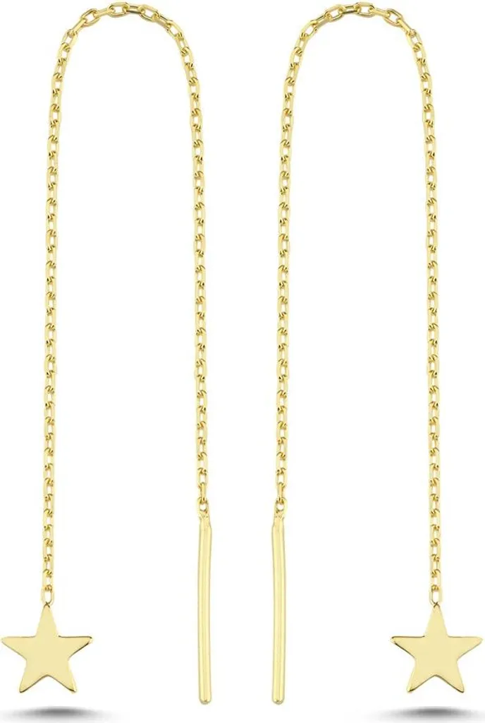 Boucles d'oreilles étoiles en argent 925 sterling plaqué or élégantes