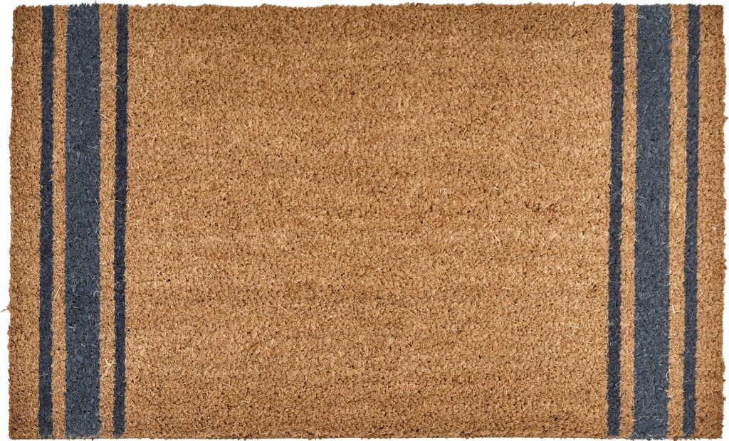 BELIANI Fußmatte Naturfarben Kokosfaser 45 x 75 cm Rechteckig Gestreift mit Anti-Rutsch-Rückseite Fußabtreter Türmatte Schmutzfangmatte