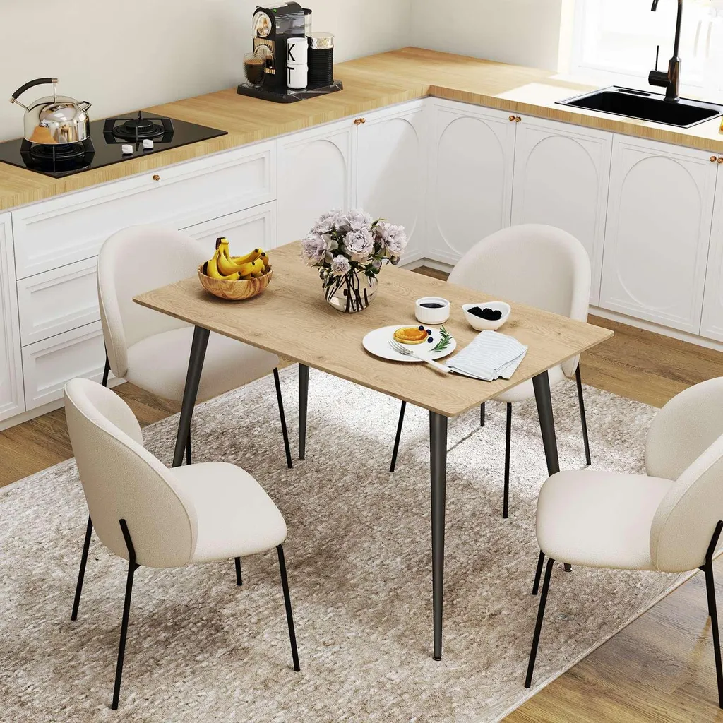 Grande table à manger extensible stable et robuste, bois et métal - 7