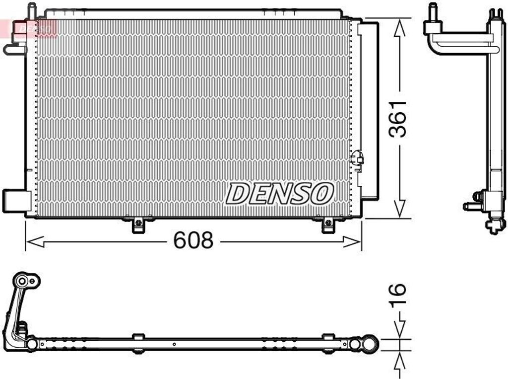 DENSO DCN10041 Kondensator Klimaanlage Klimakondensator für FORD Fiesta Mk6 Schrägheck (JA8, JR8) +Trockner