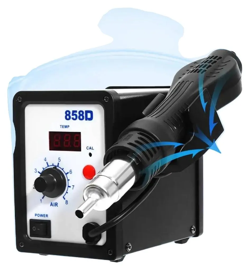 Pistolet à air chaud pour dessoudage CMS - Station thermique Pro 700W LED