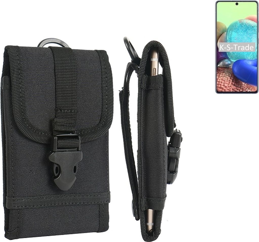 K-S-Trade Holster Handy Hülle kompatibel mit Oppo A72 5G Holster Handytasche Gürtel Tasche Schutz Hülle Robust Outdoor schwarz