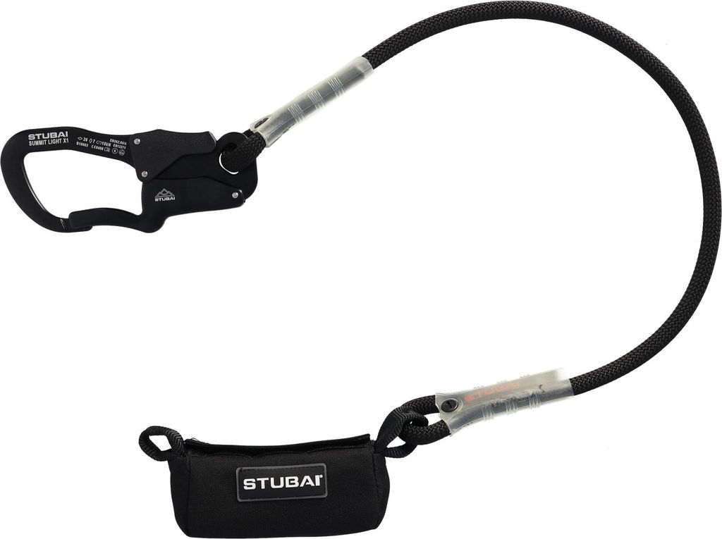 STUBAI Verbindungsmittel ABSORB PRO | einarmig 106 cm | Bandfalldämpfer mit einem Strang Statikseil EN 355, 362