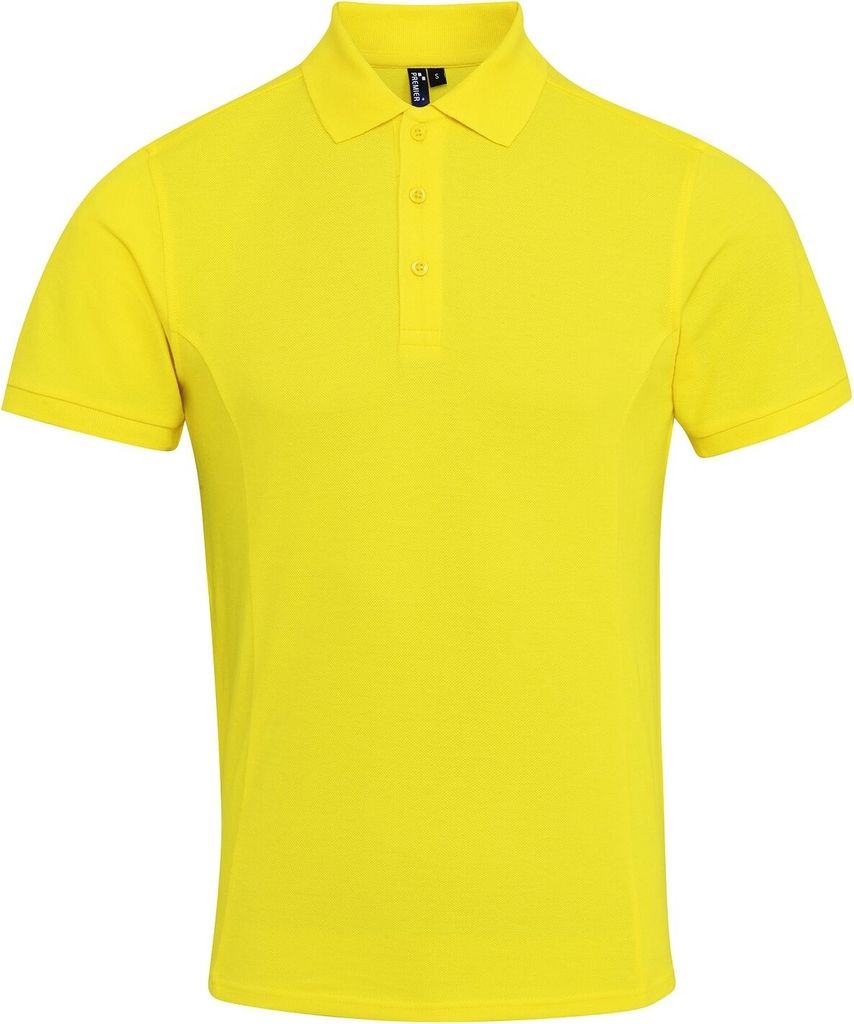 Premier Herren Coolchecker Piqué-Poloshirt mit CoolPlus RW6268 (S) (Gelb)