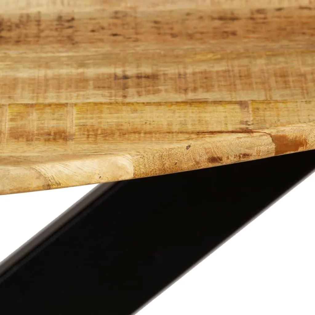 Table à manger ronde industrielle en bois massif et métal 120x77 cm - 3
