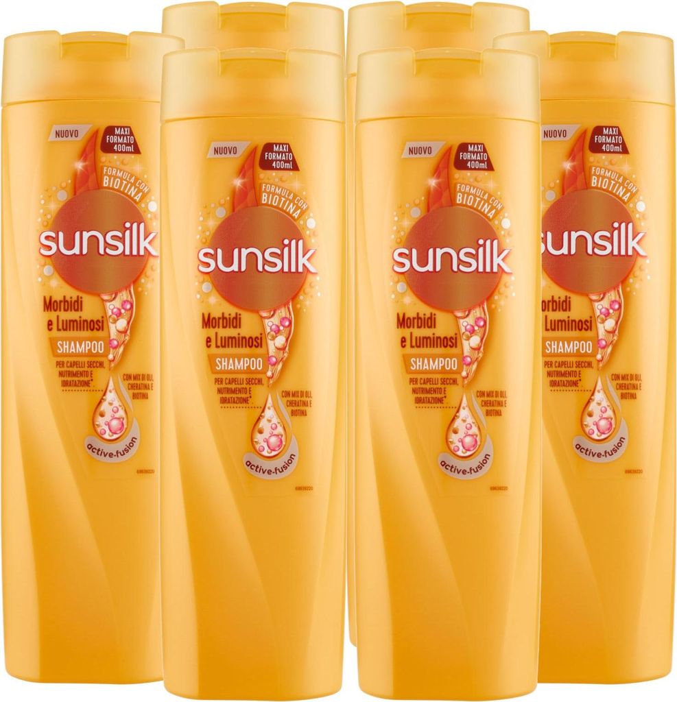 Sunsilk Weiches und glänzendes Shampoo für trockenes Haar, Formel Active Fusion mit Mischung aus Keratin und Biotin, feuchtigkeitsspendend und pf...