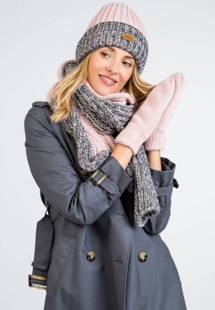 Pamami Set aus Mütze und Schal für Damen Magdag rosa One size