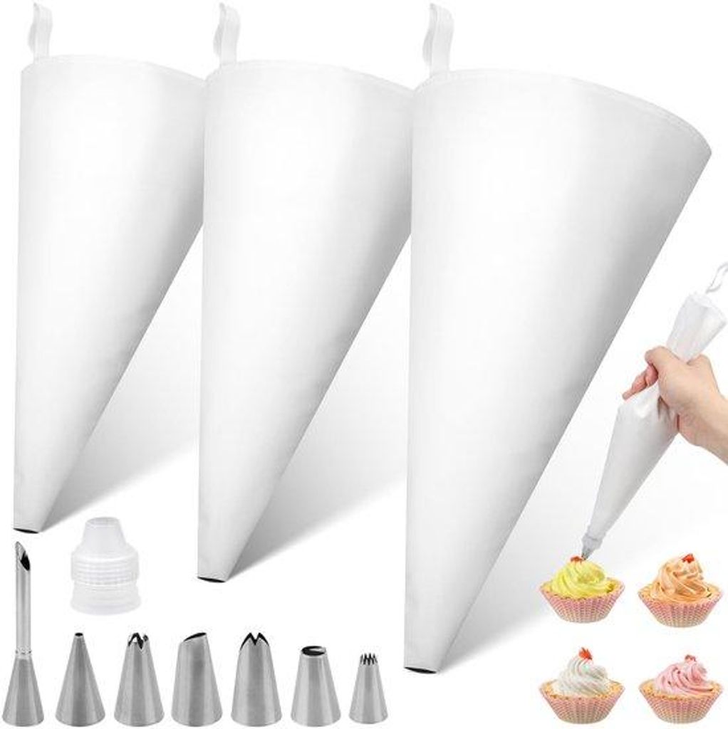 Spritzbeutel-Set, 30-40cm, wiederverwendbar, Baumwolle, für Dekorationen