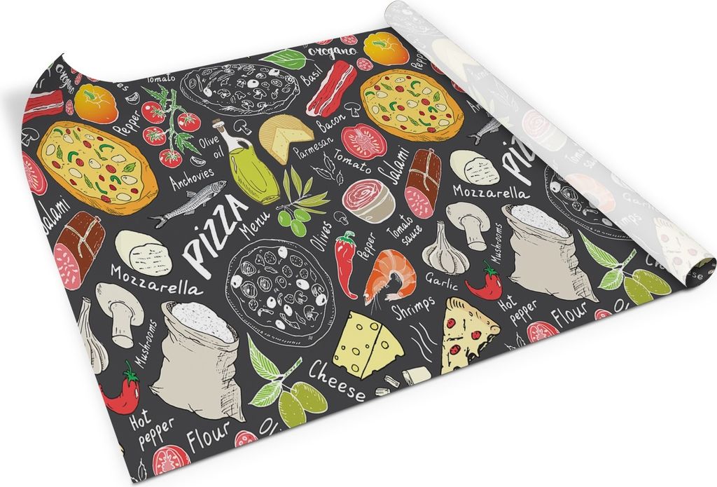 Pizza-menü– Möbelfolie selbstklebend – PVC Klebefolie für Möbel – Küche – Schränke – Möbelrenovierungsfolie – Möbeldekorfolie ...