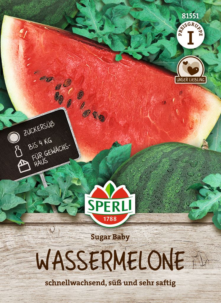 SPERLI Wassermelonensamen Sugar Baby Citrullus lanatus 18 Pflanzen
