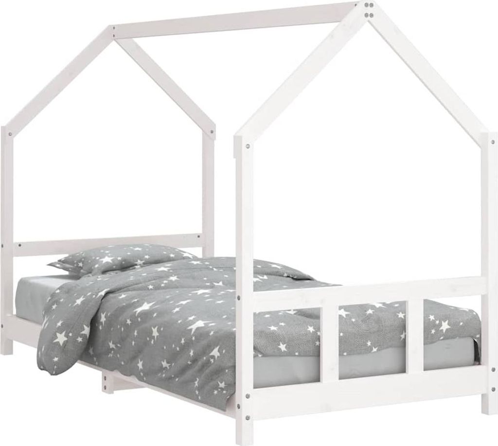 detská postieľka vidaXL biela 90x200 cm z masívneho Obrázok produktu 
