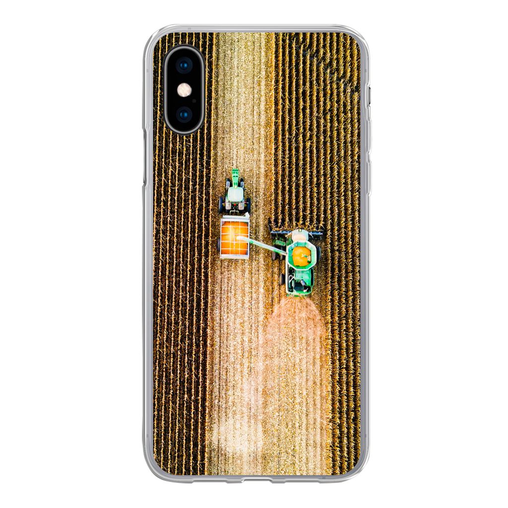 MuchoWow Handyhülle Schutzhülle Hülle für iPhone X Traktor - Feld - Land - Bauernhof - Ernte Silikon Softcase Handy Hülle - Handyhülle