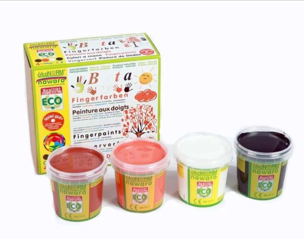 ökoNorm peinture au doigt nawaro, set de 4 "Beta" - orange, Image du produit 