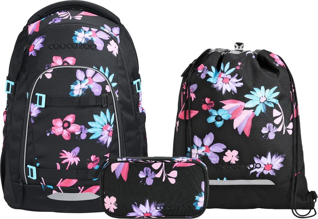 Coocazoo, Schulrucksack-Set MATE Floral Artnight 3-teilig Produktbild 