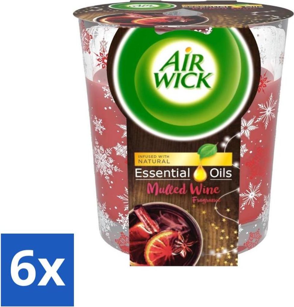 Air Wick - Duftkerze - Ätherische Öle - Glühwein - 105 g - Vorteilspack - 6 Stücke
