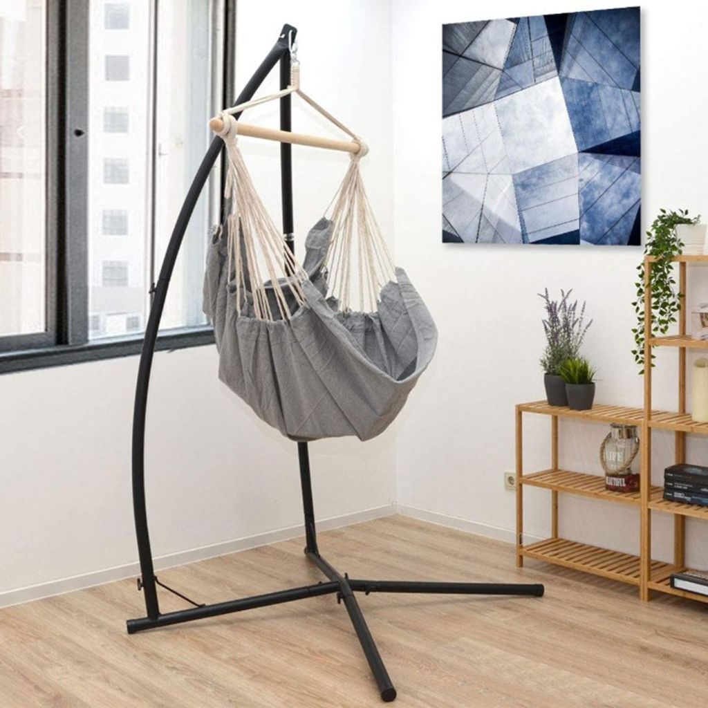 Hängesessel Gestell Hängesesselgestell 214cm (Ohne Hängematte) bis 120kg Schwarz