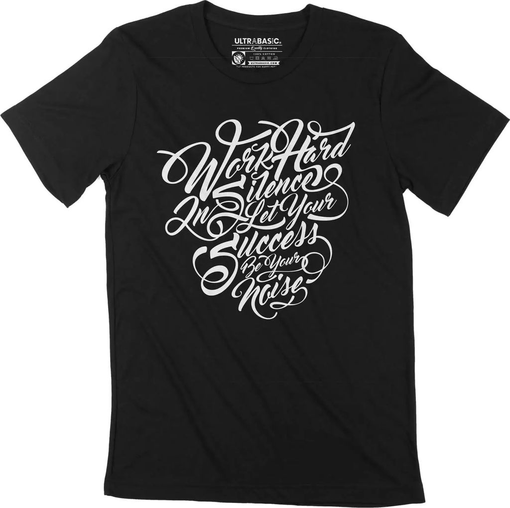 Herren Grafik T-Shirt Im Stillen hart arbeiten – Work Hard In Silence – Öko-Verantwortlich Vintage Jahrgang Kurzarm Lustige Druck Geburtstag G...