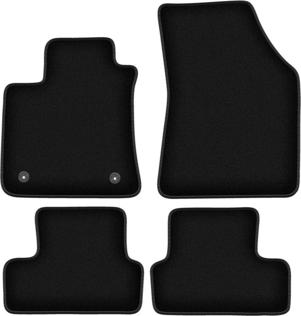 Wielganizator Velours-Autoteppiche – passend für Renault Megane IV (Grand-Coupe, Liftback, Kombi, Grandtour, Coupé, GT, Bj. 2015-) – schwarz...