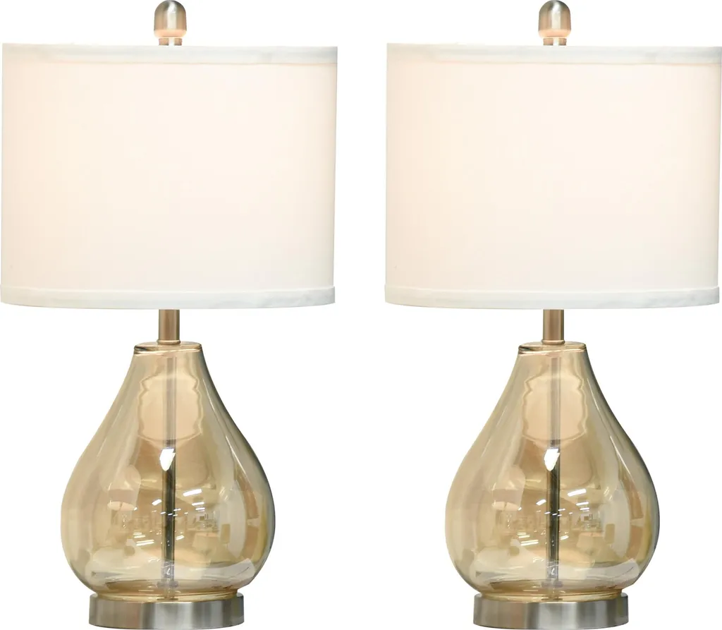Set 2 Lampade Fortuna Lai Vetro Ambra: Luce Calda per la tua Casa