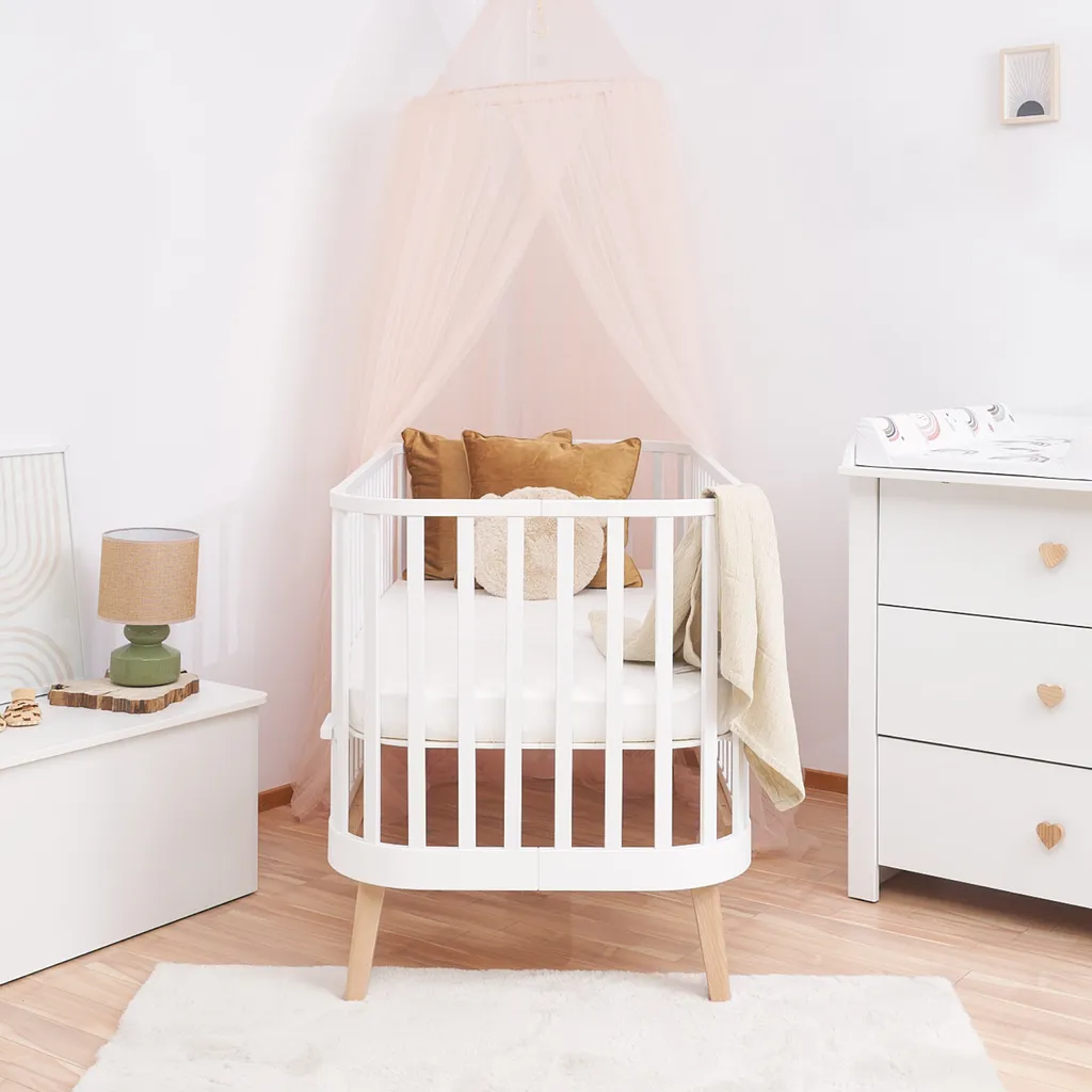 Lit d'appoint bébé transformable 140x70 cm ATB MEBLE blanc PRINCIPAL