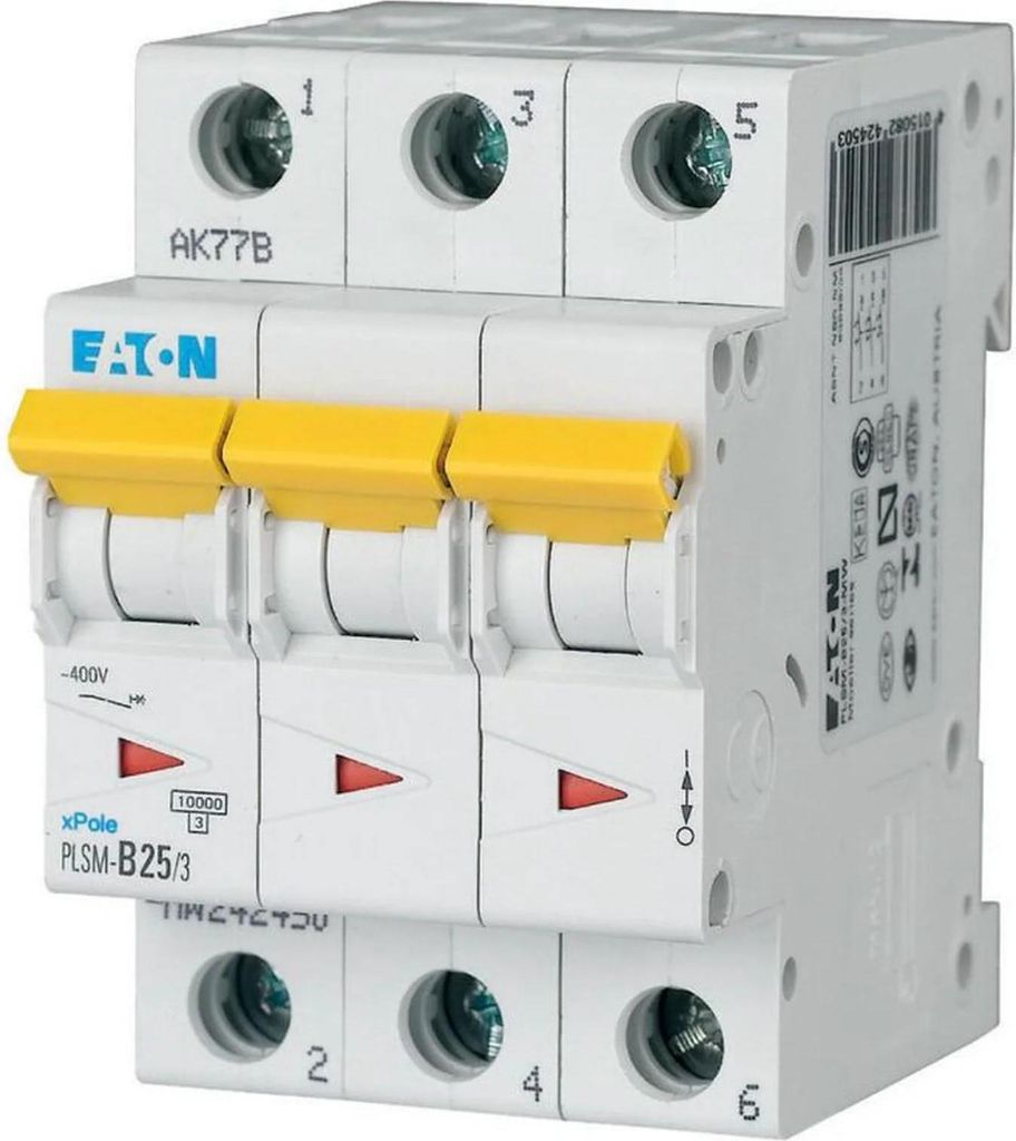 Eaton LS-Schalter 10kA C 25A/3pol 3TE Eaton PLSM-C25/3-MW, Produktbild 