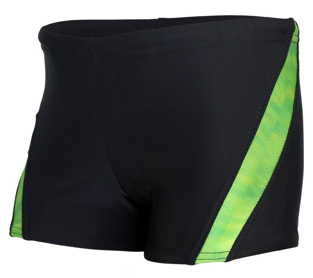 Aquarti Jungen Schwimmhose Kontrastfarbige Einsätze, Farbe: Schwarz / Grün, Größe: 152